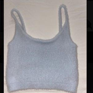 Kendall & Kylie fuzzy blue top